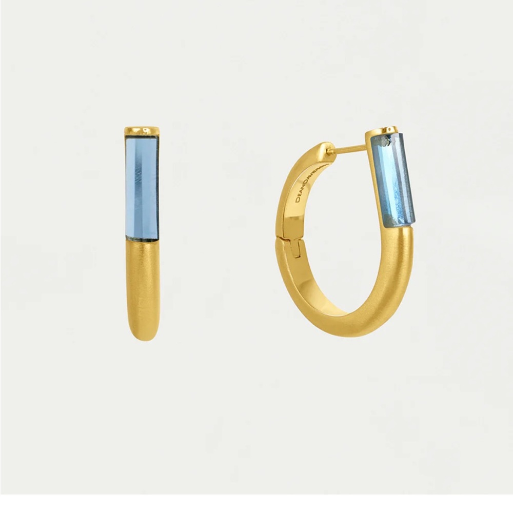 Signature Revival Gemstone Small Hoops - Picture 2 of 5